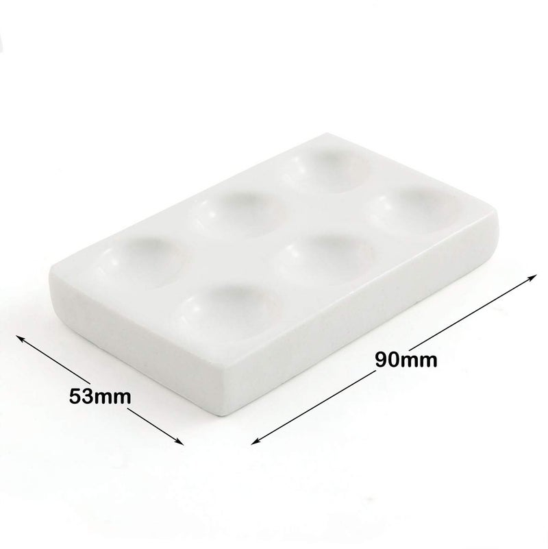 PZRT 6 Depressions Porcelain Spot Plate 6 Wells Porcelain Spotting Reaction Plate for Laboratory Experiment Chemical Testing - Image 3